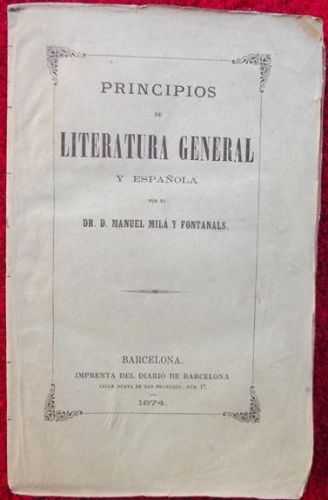 Portada del libro de Principios de Literatura General y Española