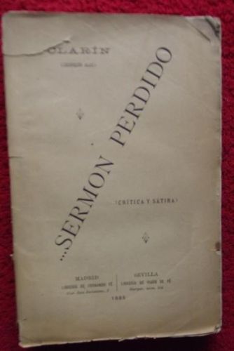Portada del libro de .Sermón perdido (crítica y sátira)
