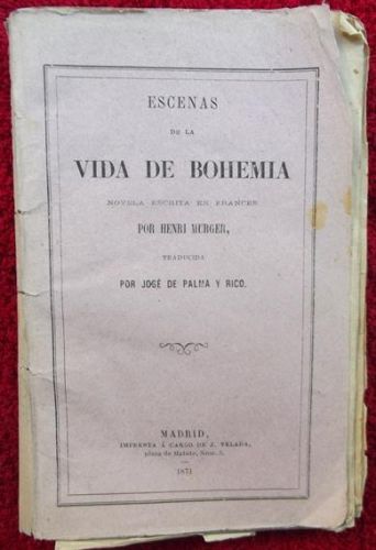 Portada del libro de Escenas de la vida de bohemia