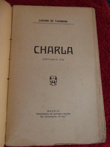 Portada del libro de Charla (Críticas al día)