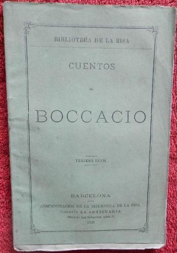 Portada del libro de Cuentos de Boccacio. El Decamerón