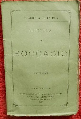Portada del libro de Cuentos de Boccacio. El Decamerón