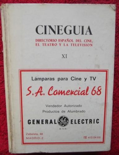 Portada del libro de Cineguía. Directorio español del cine, el teatro y la televisión XI. 1970