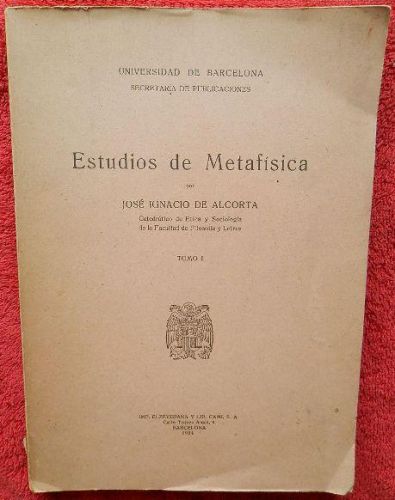 Portada del libro de Estudios de Metafísica