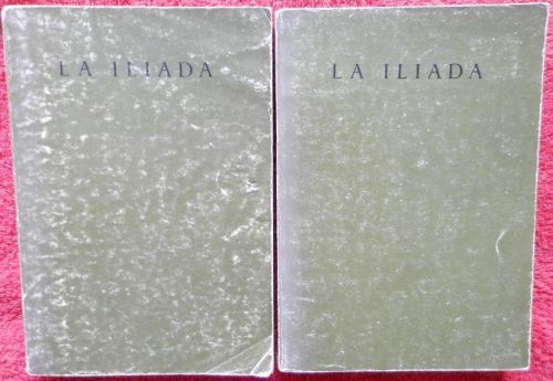 Portada del libro de La Ilíada. (2 volúmenes) México, SEP, 1988