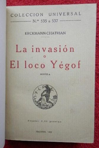 Portada del libro de La invasión o el loco Yégof / Cuentos de orillas del Rhin