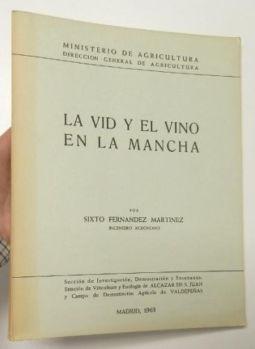 Portada del libro de La vid y el vino en La Mancha
