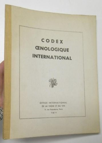 Portada del libro de Codex Oenologique International