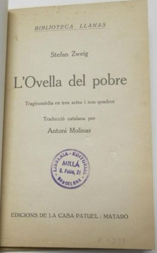 Portada del llibre de L'Ovella del pobre