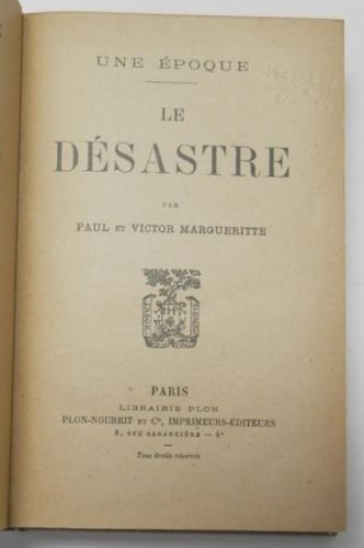 Portada del libro de Le désastre