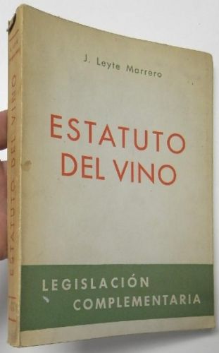 Portada del libro de Estatuto del vino