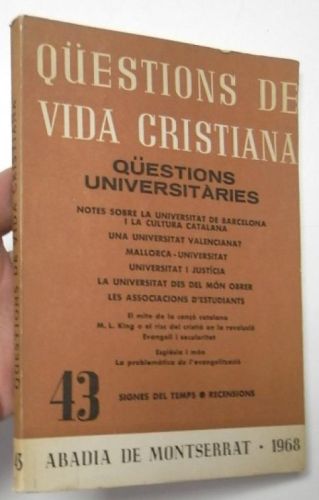 Portada del libro de Qüestions de vida cristiana, 43. Qüestions universitàries