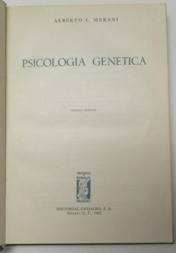 Portada del libro de Psicología genética