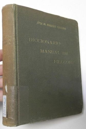 Portada del libro de Diccionario manual de filosofía