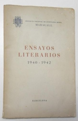 Portada del libro de Ensayos literarios 1940-1942