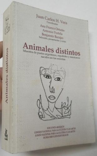 Portada del libro de Animales distintos. Muestra de poetas argentinos, españoles y mexicanos nacidos en los sesentas