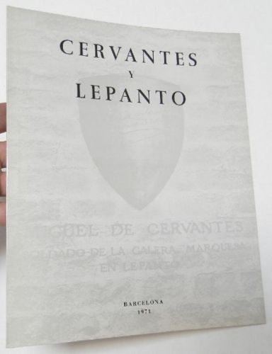 Portada del libro de Cervantes y Lepanto