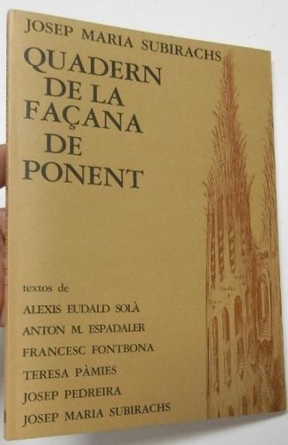 Portada del libro de Quadern de la façana de ponent