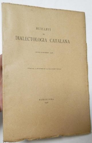 Portada del libro de Butlletí de dialectologia catalana. Volum XIV, any 1926