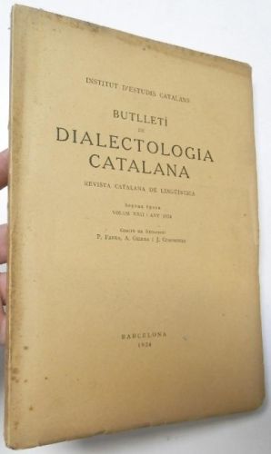 Portada del libro de Butlletí de dialectologia catalana. Volum XXII, any 1934