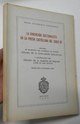 Portada del libro de La dimensión culturalista en la poesía castellana del siglo XX
