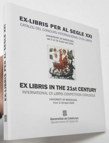 Portada del libro de Ex-libris per al segle XXI. Catàleg del concurs internacional d'ex-libris. Universitat de Barcelona...