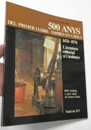 Portada del libro de Commemoració dels 500 anys del primer llibre imprès en català