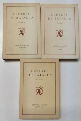 Portada del libro de Lletres de batalla. 3 volums