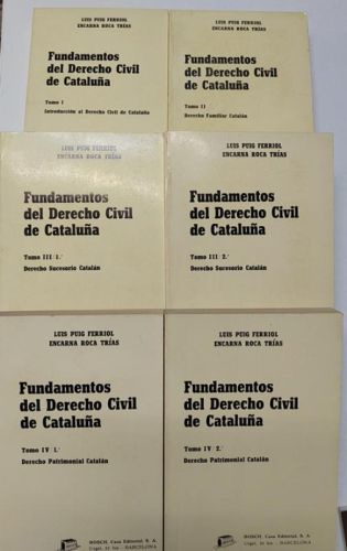 Portada del libro de Fundamentos del Derecho Civil de Cataluña (4 tomos, 6 libros)