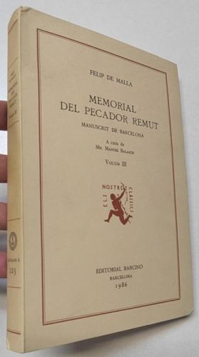 Portada del libro de Memorial del pecador remut. Volum III