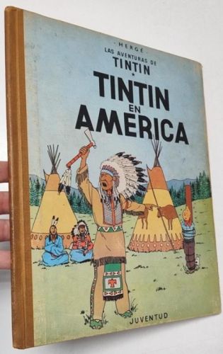 Portada del libro de Tintín en América