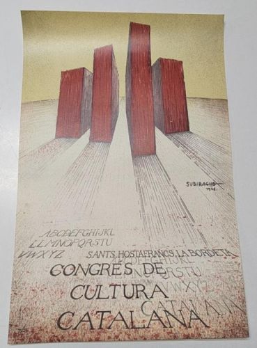 Portada del libro de CARTEL JOSEP MARIA SUBIRACHS. CONGRÉS DE CULTURA CATALANA. 1976
