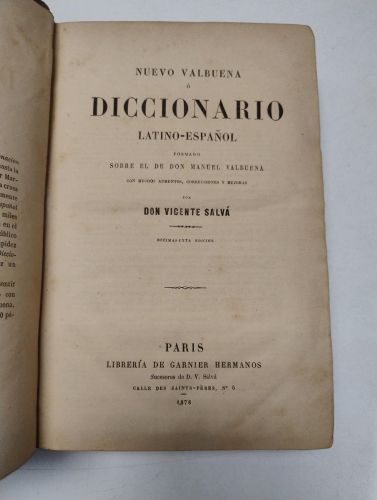 Portada del libro de Nuevo Valbuena o Diccionario Latino-Español
