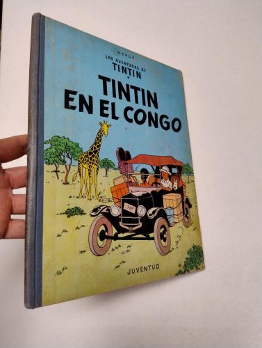 Portada del libro de Tintín en el Congo