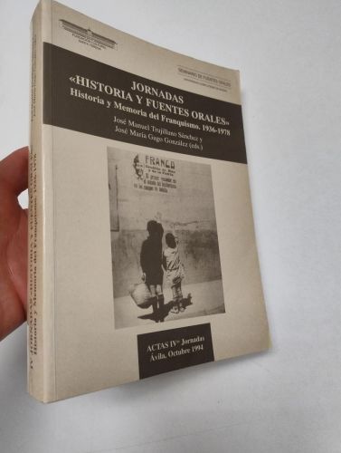Portada del llibre de Historia y fuentes orales. Actas IVª Jornadas. Ávila, Octubre 1994