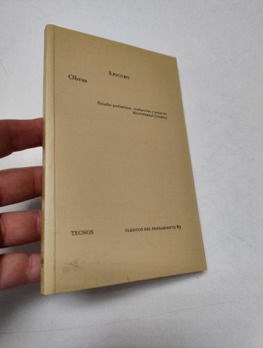 Portada del libro de Obras de Epicuro (Tecnos, 2001)