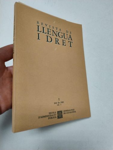 Portada del libro de Revista de Llengua i Dret, nº1 juny de 1983 vol. I