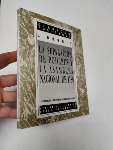Portada del libro de La separación de poderes y la Asamblea Nacional de 1789