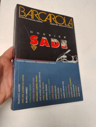 Portada del libro de Barcarola. Revista de creación literaria. nº 61-62, 2002. Dossier Sade