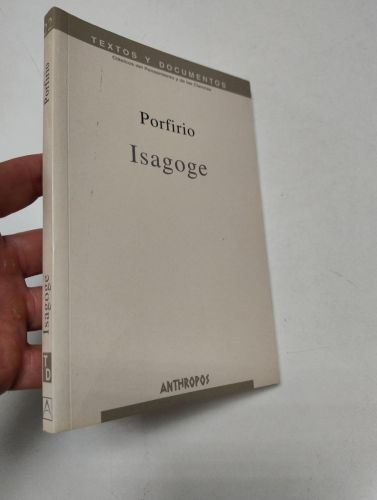 Portada del libro de ISAGOGE (Anthropos, 2003)