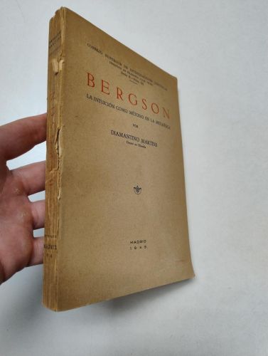 Portada del libro de Bergson. La intuición como método en metafísica
