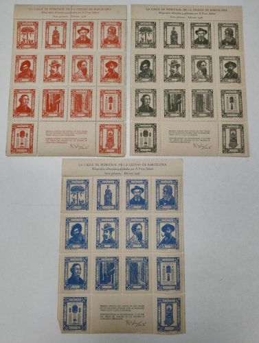 Portada del libro de La calle de Petritxol de la ciudad de Barcelona Serie primera, 1956. en los tres colores del tiraje....