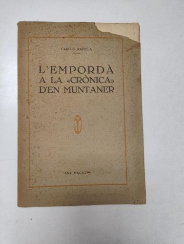 Portada del libro de L'Empordà a la Crònica d'en Muntaner