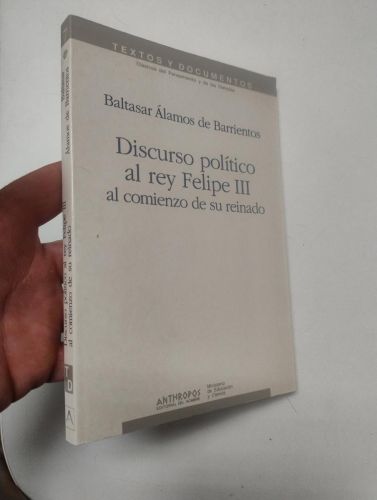 Portada del libro de Discurso político al rey Felipe III al comienzo de su reinado