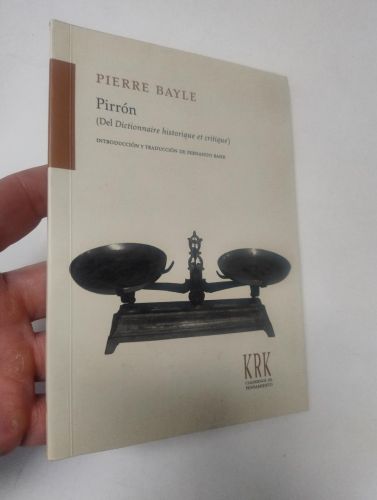 Portada del libro de Pirrón (Del Dictionnaire historique et critique)