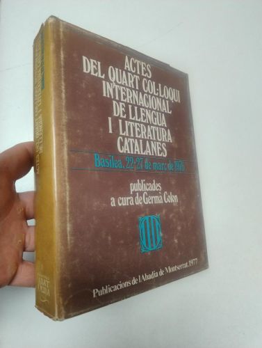 Portada del libro de Actes del IV Col·loqui Internacional de Llengua i Literatura Catalanes, Basilea 1976