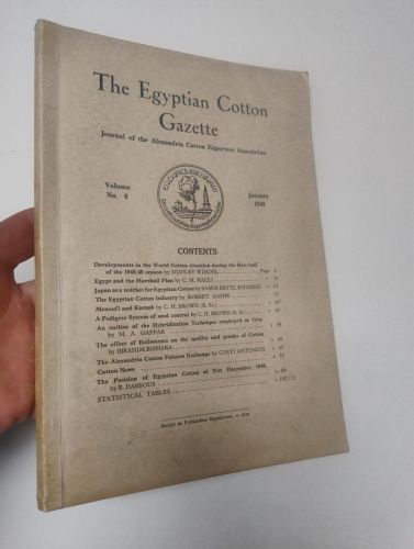 Portada del libro de The Egyptian Cotton Gazette. Volume 6. January 1949