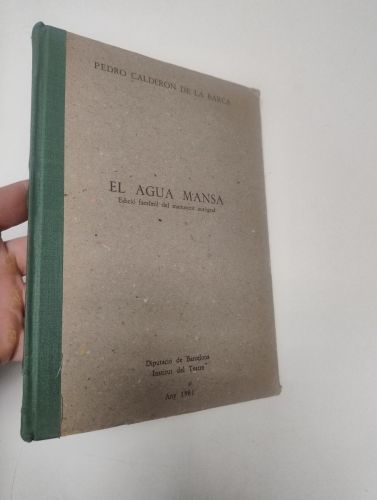 Portada del libro de El agua mansa. Edició facsímil del manuscrit autògraf
