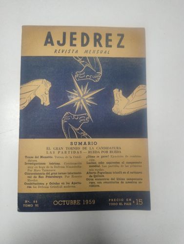 Portada del libro de Ajedrez. Revista mensual (nº 66, 1959)