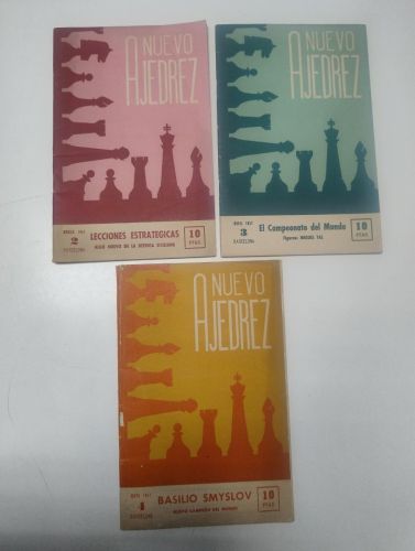 Portada del libro de 3 ejemplares revista Nuevo Ajedrez (núemros, 2, 3, 4)